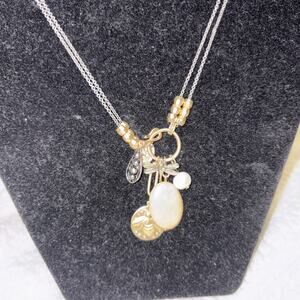 NEW J. Jill Mixed Metal Two-Toned Firefly Charm Pendant Long Necklace $49 MSRP